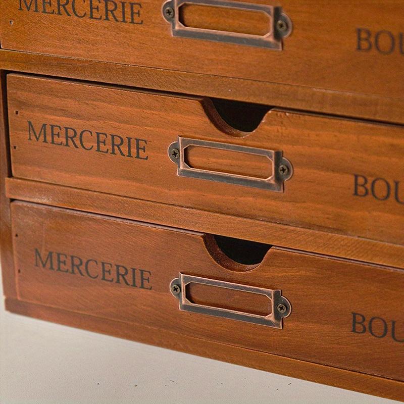 1 шт., 3/4/5 ящиков, ретро-коробка для хранения косметики и офисных принадлежностей, подходит для туалетного столика, школы, офиса, организации вещей в общежитии.