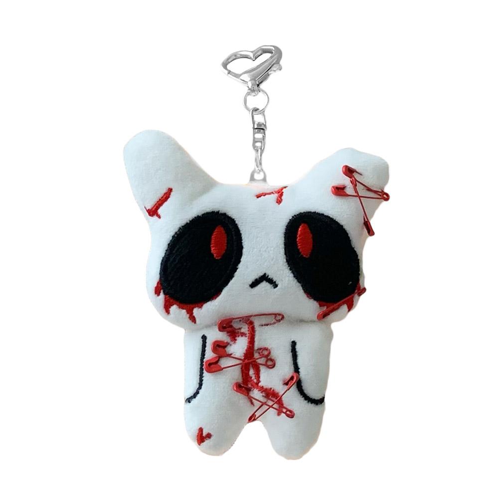 Хэллоуин Привидение Кукла Брелок Плюшевая Кровавая Кукла Готический стиль Страшный Подвеска для рюкзака Подвеска с пряжкой в виде сердца для подарка