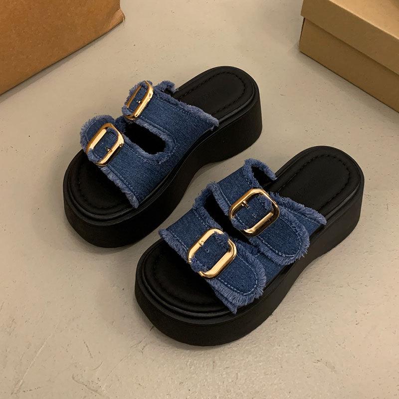 С юбкой темперамент красивые босоножки на платформе женская летняя одежда advanced sense 2025 новые универсальные римские туфли на танкетке