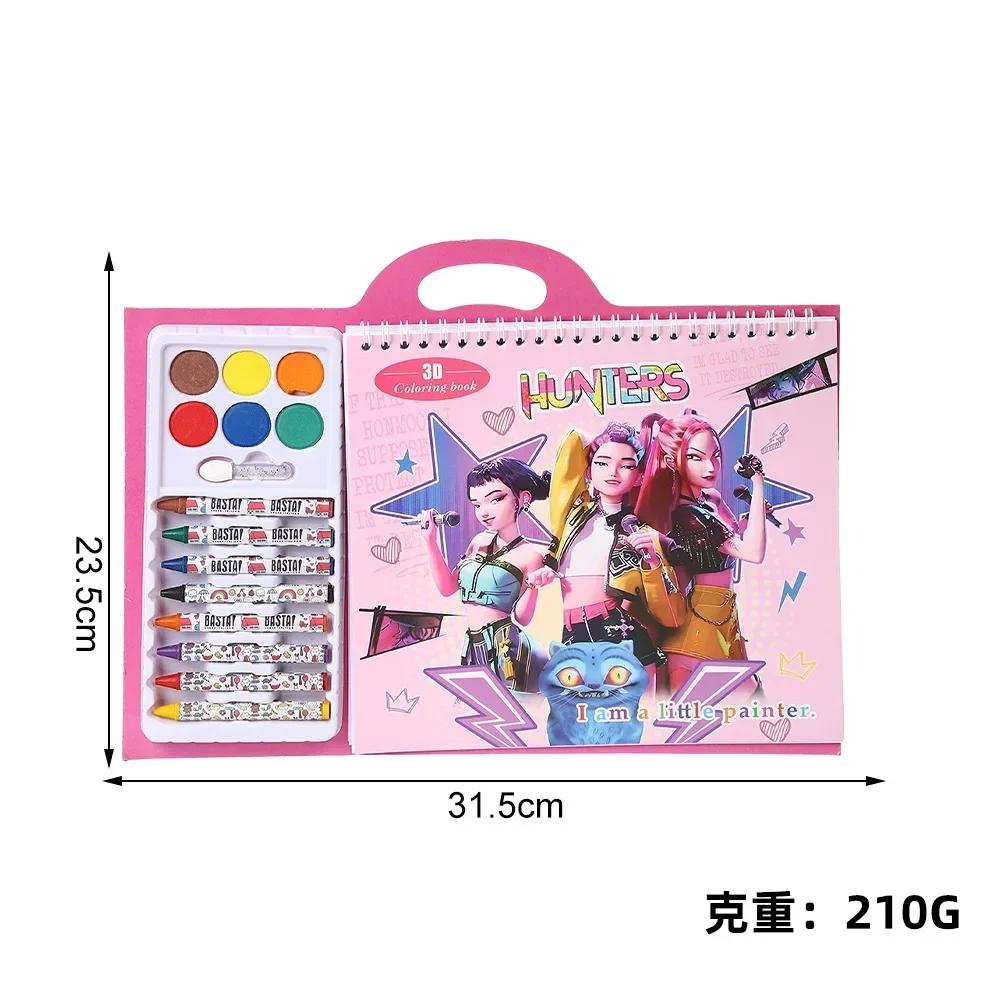 Новое поступление: Отряд охотников на ведьм - Детская раскраска в стиле K-Pop с граффити (с цветными карандашами) | Образовательная раскраска и книга для рисования