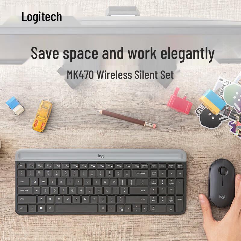 Logitech MK470 Slim Silent Wireless Keyboard and Mouse Combo