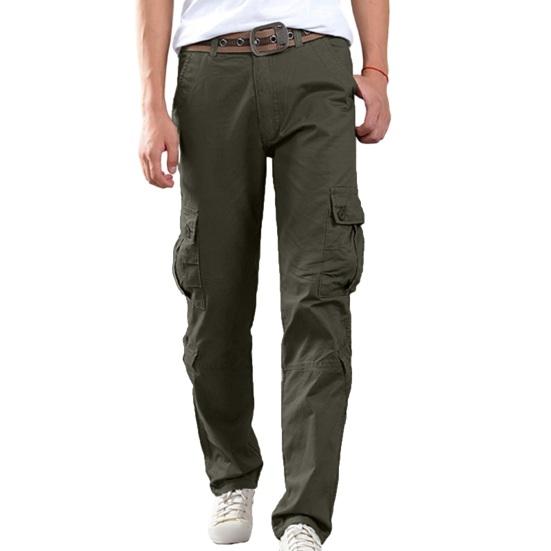 Мужские брюки-карго, однотонные, свободные, с несколькими карманами, мягкие дышащие, прямые, со средней талией, повседневная уличная одежда, повседневные длинные брюки