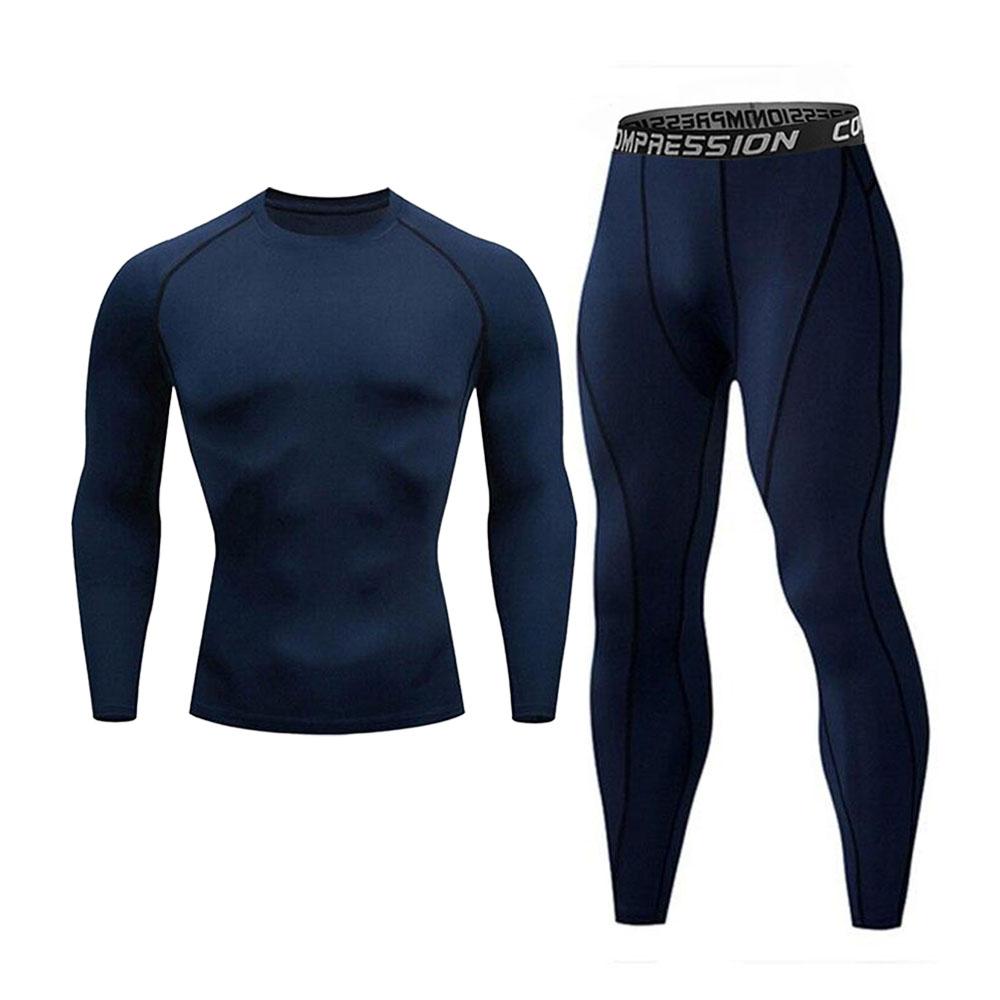 2 шт. Мужские повседневные спортивные футболки с длинным рукавом + брюки, пуловеры, толстовки, леггинсы, брюки для фитнеса, тренировок, бега