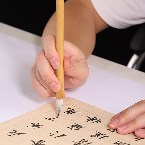 1 комплект, кисть для китайской каллиграфии, удобная ручка, кисти для рисования с бамбуковым держателем ручки для рисования и письма