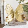 Fabric Glitter Butterfly Ornament Artificial Butterfly Christmas Tree Hanging Decoration for Ceiling Wall Tree Wreath Decor