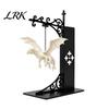 Sturdy Book Dividers for Bookshelf Flying Dragon Light, Decorative Bookend Light & Desk, Minimalist Iron Bookends Study Sculpture Support, Heavy Duty