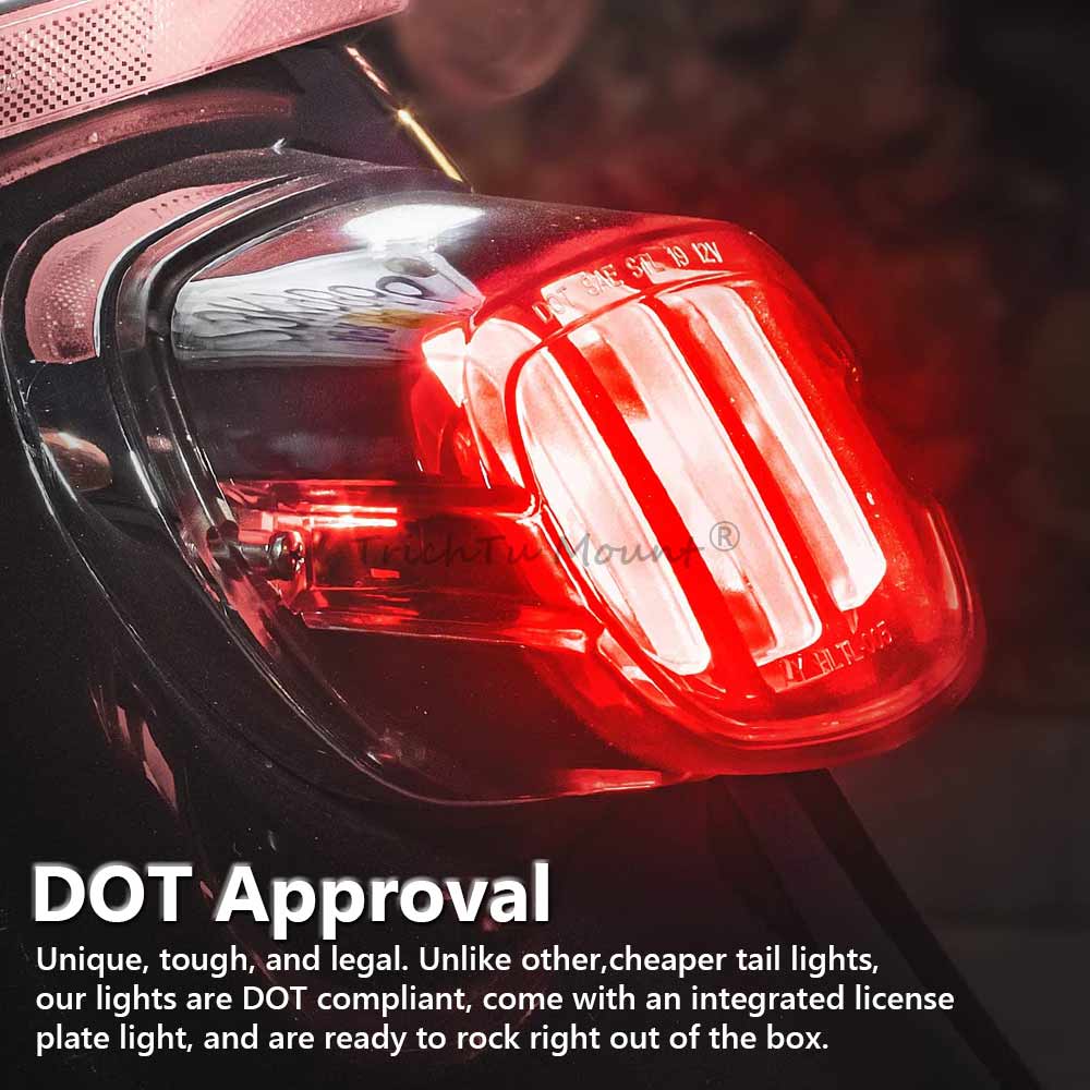 Motorcycle Part LED Light Brake Tail Light Turn Signal License Plate Lamp Taillight For Dyna Super Glide Custom FXDC/I 2005-2014