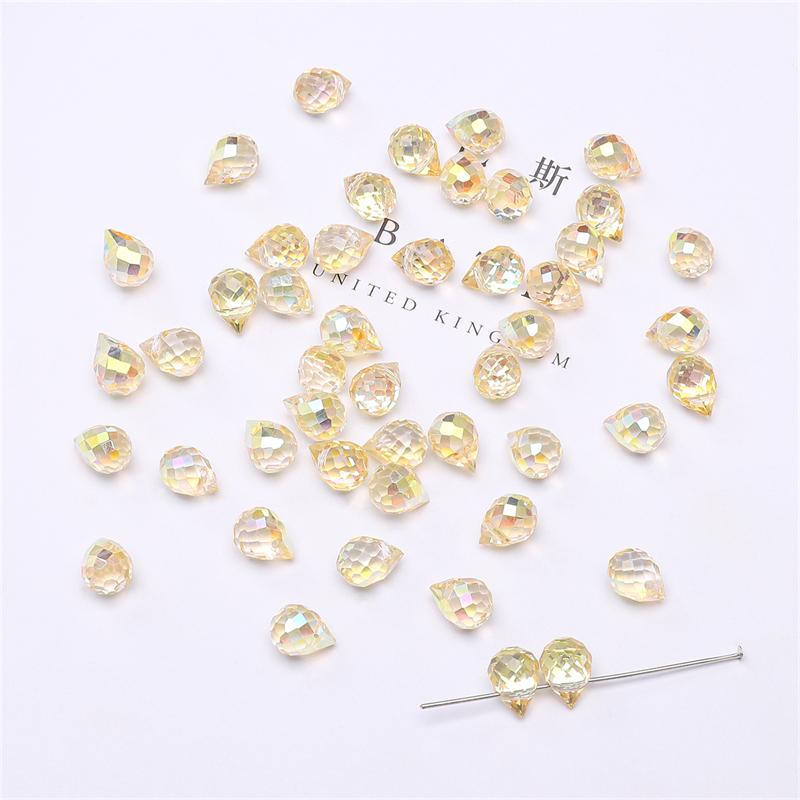 10 шт., хрустальные стеклянные бусины с каплями воды, граненые свободные бусины-разделители для самостоятельного изготовления ювелирных изделий, браслетов и ожерелий