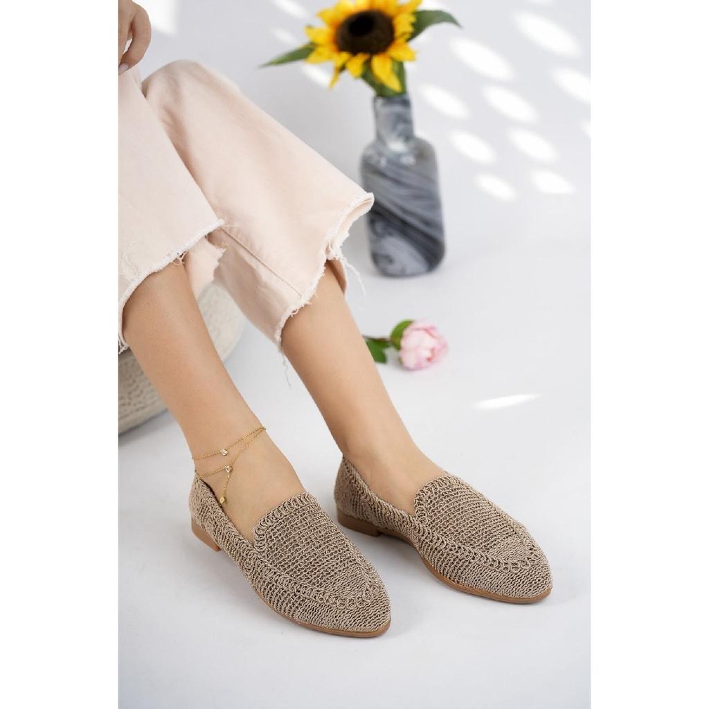 Женские вязаные балетки Женская обувь Повседневная обувь Норка