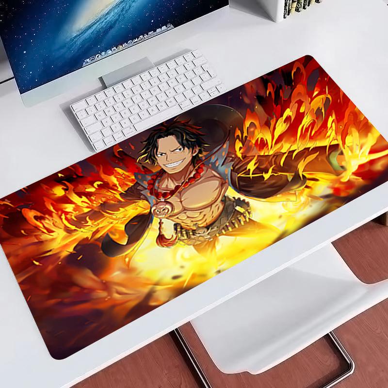 Popular Mouse Pad Gamer Keyboard Desk one piece Ace Anime Mouse Mat Laptop Gaming Accessories Large E-sports Players Mousepads