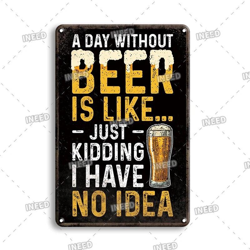 Tin Sign Beer Slod Here Vintage Metal Plaque Retro Metal Plate Funny Drink Vintage Iron Poster for Pub Club Man Cave Bar Decor