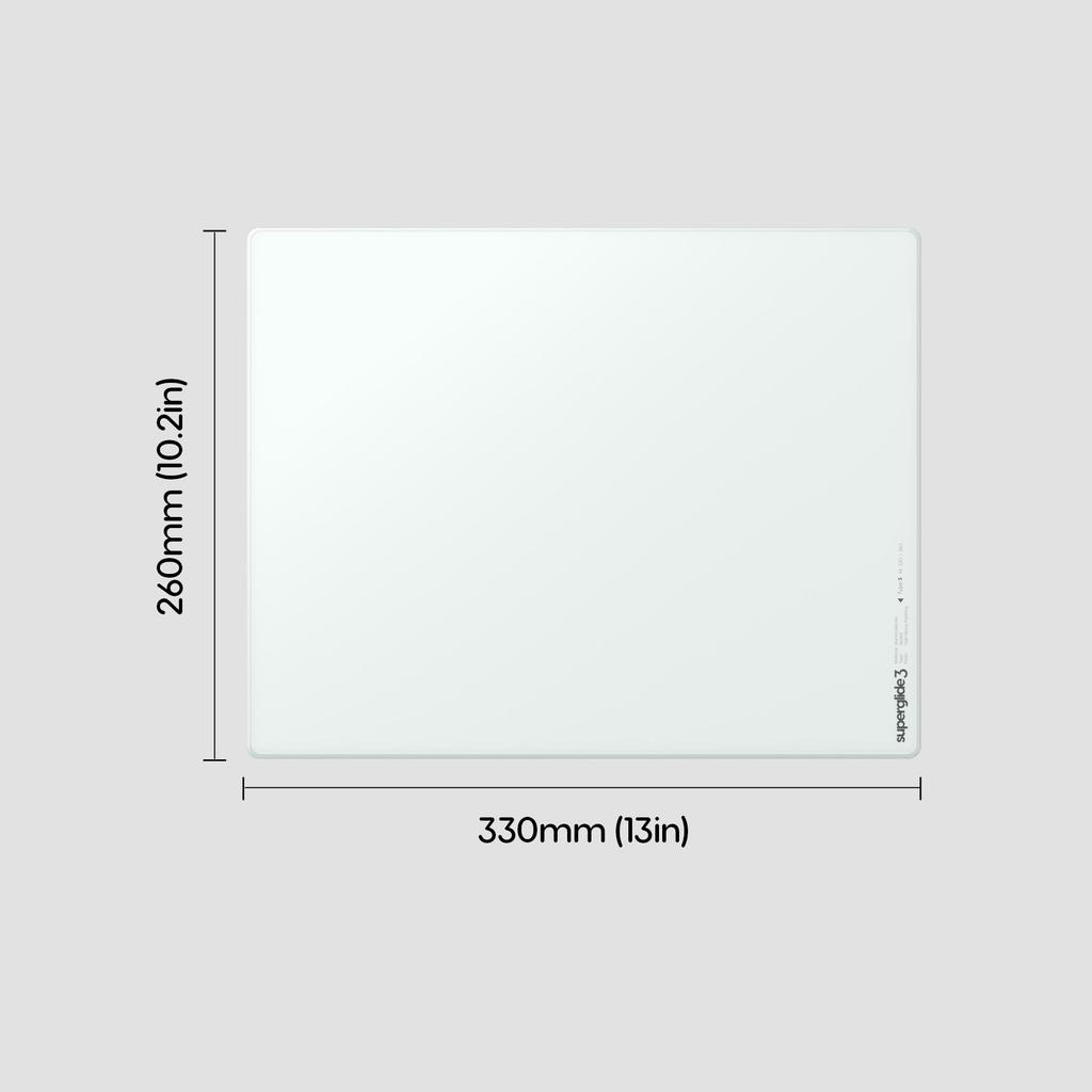 Pulsar Gaming Gears eSports Specification Gaming Mousepad Superglide3 Glass 33cm x 26cm Mousepad, Non-slip, (M, White)