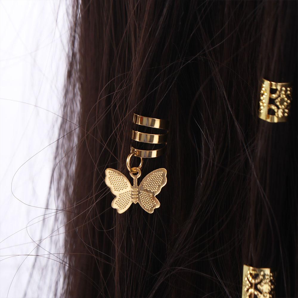 20 шт. бабочка полые волосы кольцо плетение волос косички трубки дреды бусины женщины