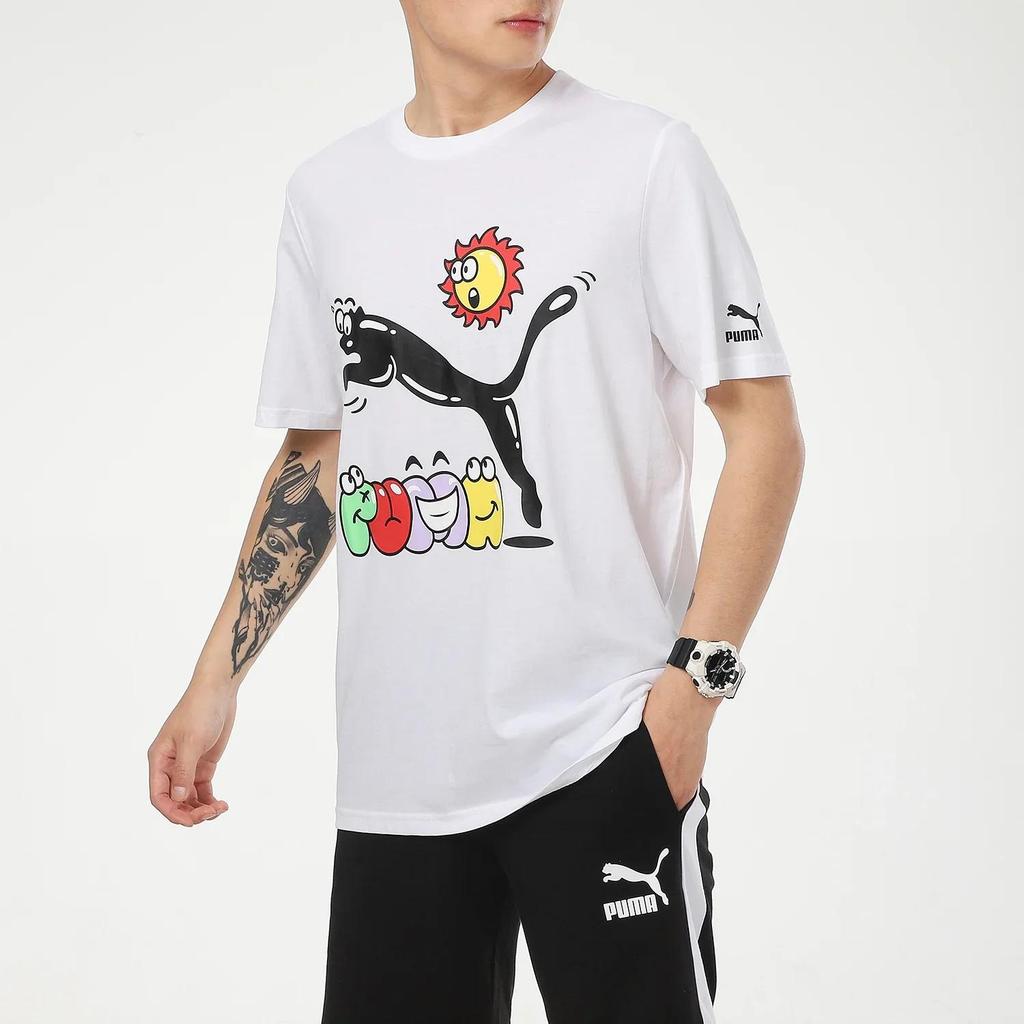 PUMA Summer Streetwear T Shirt Men's White (Unisex) T-Shirts 532612 02