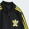 adidas Оригиналы X Smileyworld Коллаборация Повседневный спортивный костюм Sst В полоску Удобная Универсальная Куртка Простые Мягкие Длинные брюки Костюм для малыша Черный JD2874