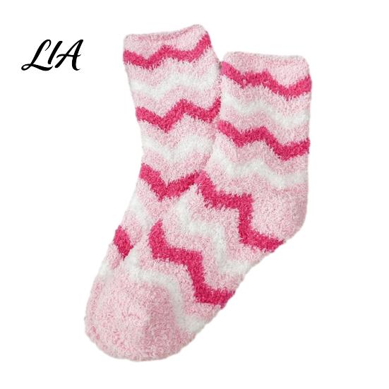 Warm Winter House Socks 1 Pair Women Fuzzy for Valentine's Day, Fluffy Coral Fleece Thickened Thermal Slipper Socks, Fall Thick Sleeping Gift Holiday