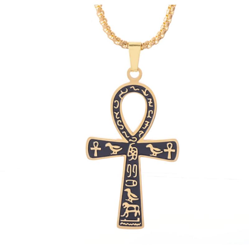 Stainless Steel High Quality Ancient Egyptian Anka Cross Pendant - A Unique and Fashionable Men's Stainless Steel Amulet Gift