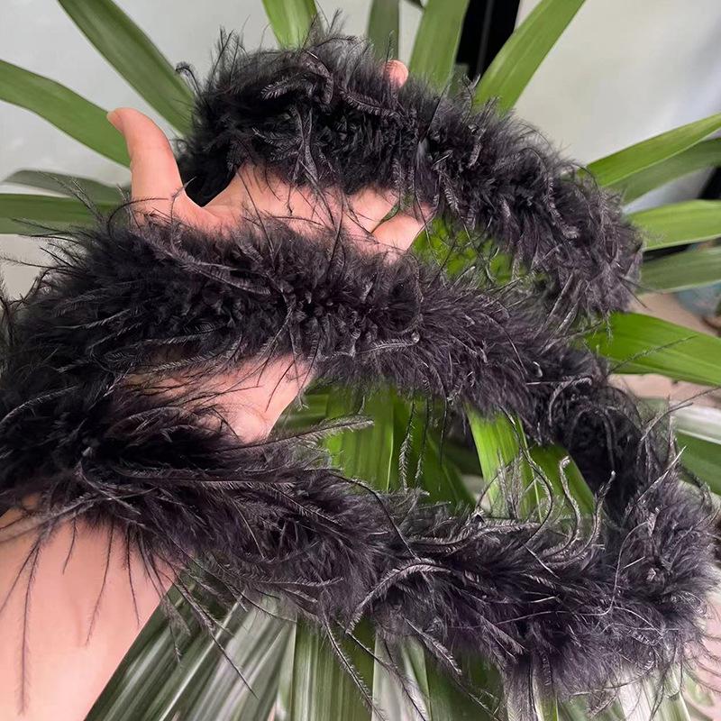 Ostrich Feather Strips and Headdresses: Perfect for Evening Gowns, Wedding Dresses, and Clothing Decoration