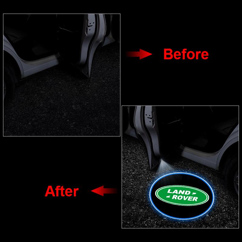 1/2 шт. Светодиодный проектор подсветки двери автомобиля, приветственная лампа, эмблема автомобиля для Land Rover Range Rover Defender Freelander Discovery 1 2 3 Evoque Rover L32