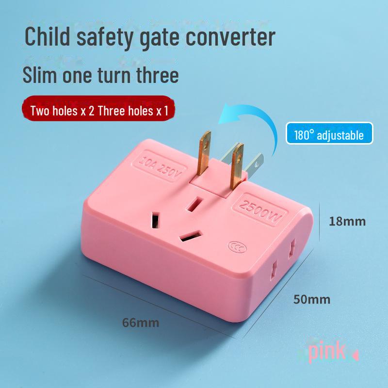 Вращающийся на 180° двухконтактный разъем-конвертер: Преобразует одну розетку в три с помощью конструкции с двумя головками