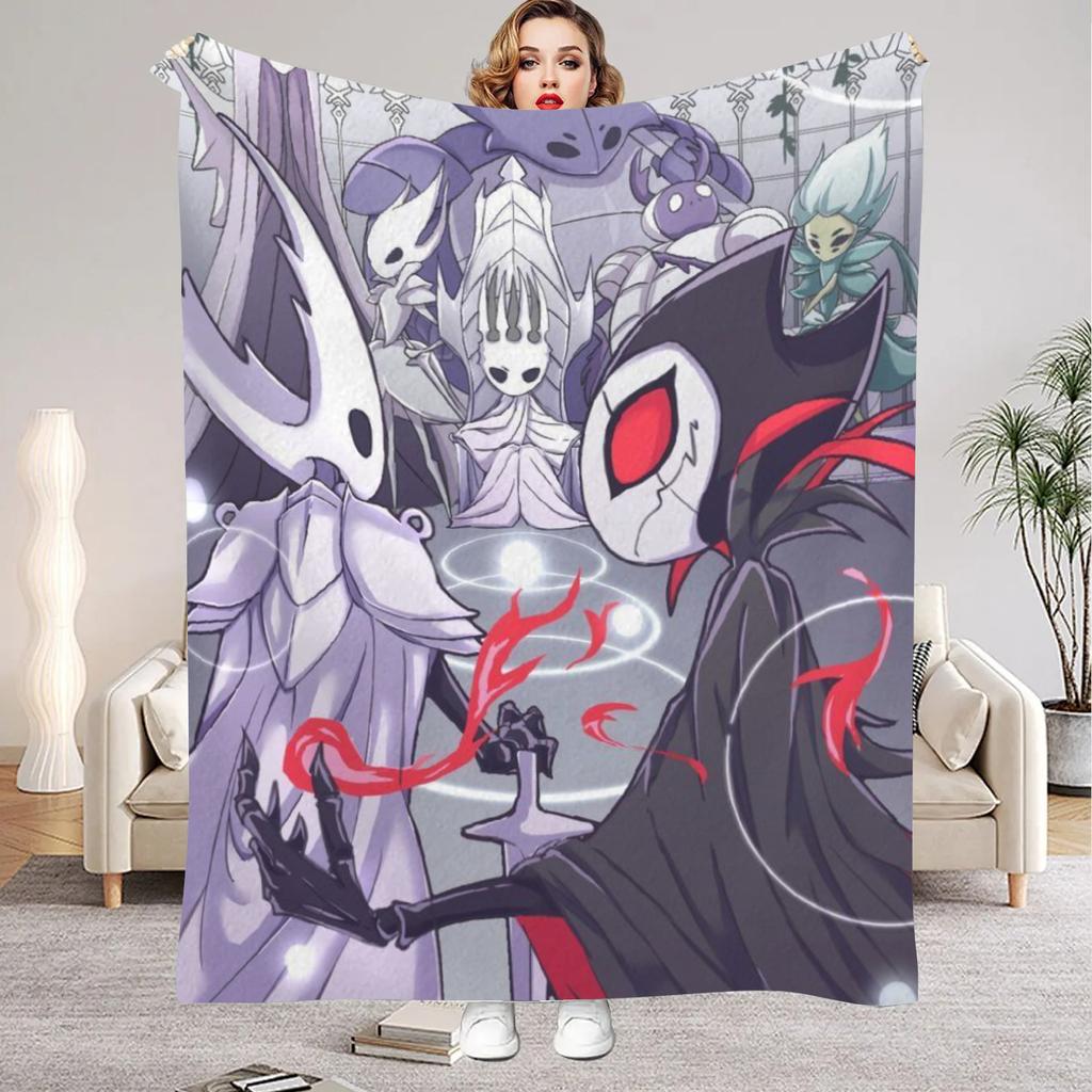 Плед Hollow Knight с рисунком из игры, фланелевый плед для декора гостиной, спальни, новогодний, рождественский подарок для фанатов