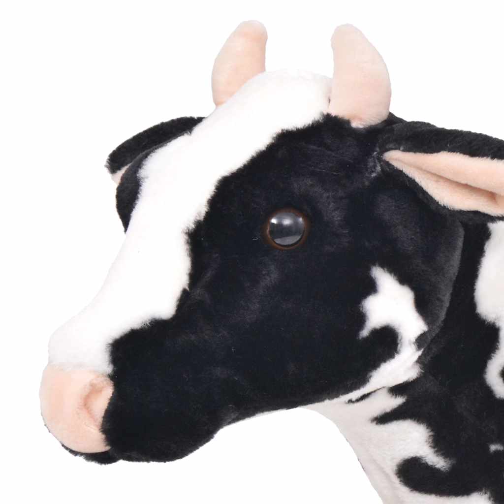 Plush Cow Toy Standing Black and White XXL