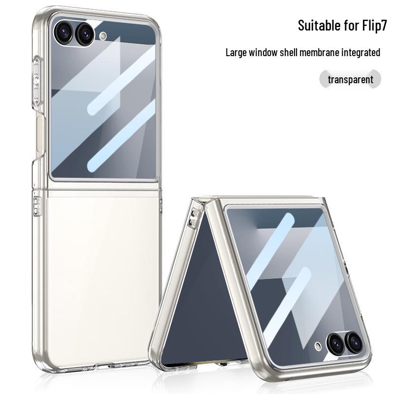 Защитный чехол для Samsung Z Flip7: Прозрачный чехол-подушка безопасности с большим окном