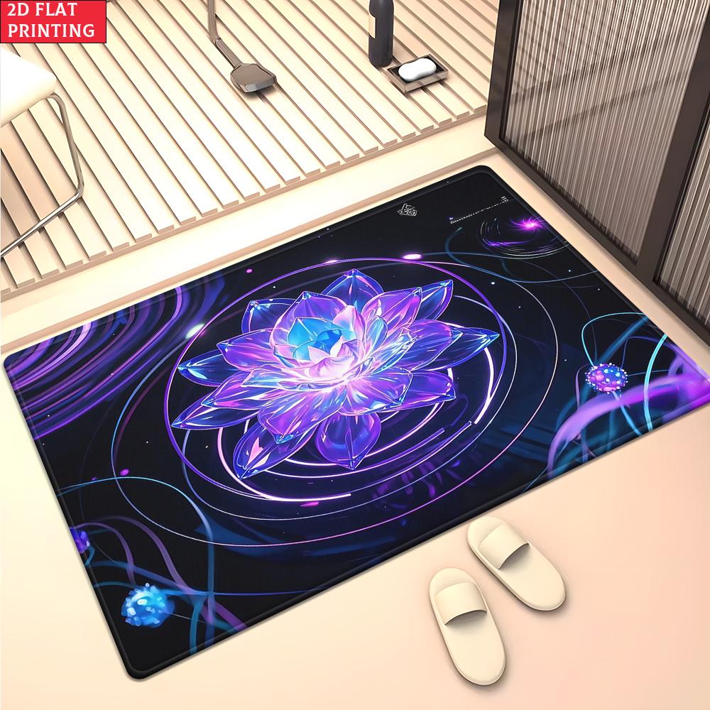 Aesthetic Butterfly Galaxy Floral Area Rug,Colorful Swirl Flower Carpet for Living Room, Boho Floor Mat for Bedroom Decor