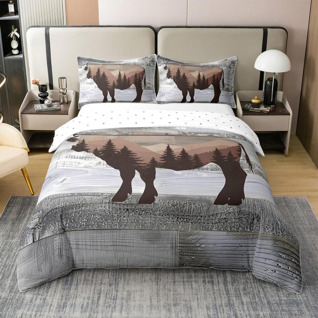 Wildlife Duvet Cover Queen King Size Animal Safari Country Style Quilt Cover Soft Bedding Set For Kids And Teens Bedroom 3 Pcs