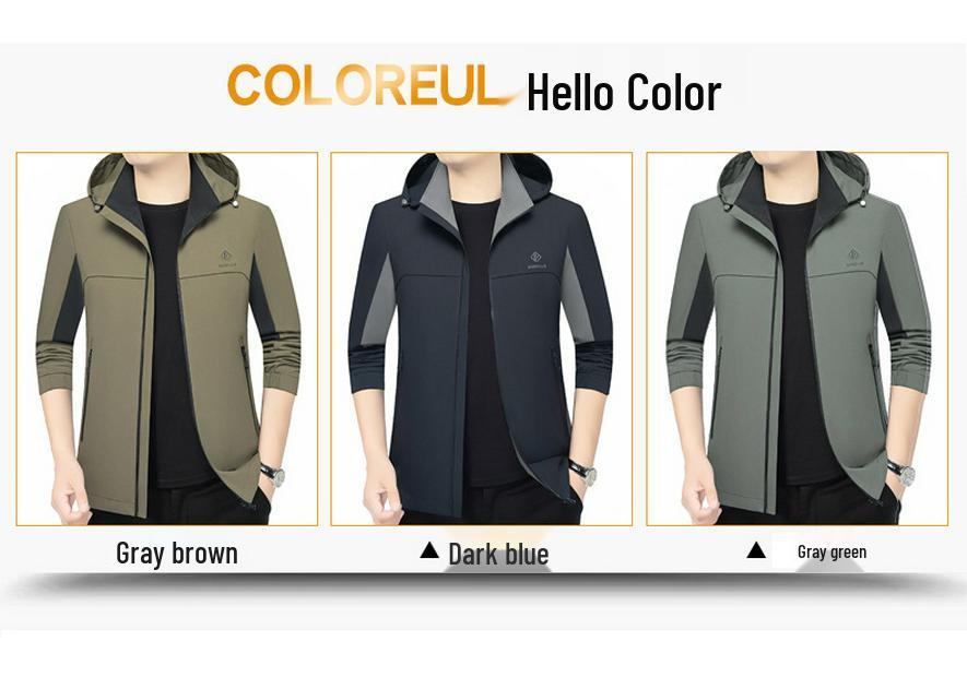 Мужская ветровка color-block: Мода Весна 2025 - Business Casual, Ветрозащитный с капюшоном