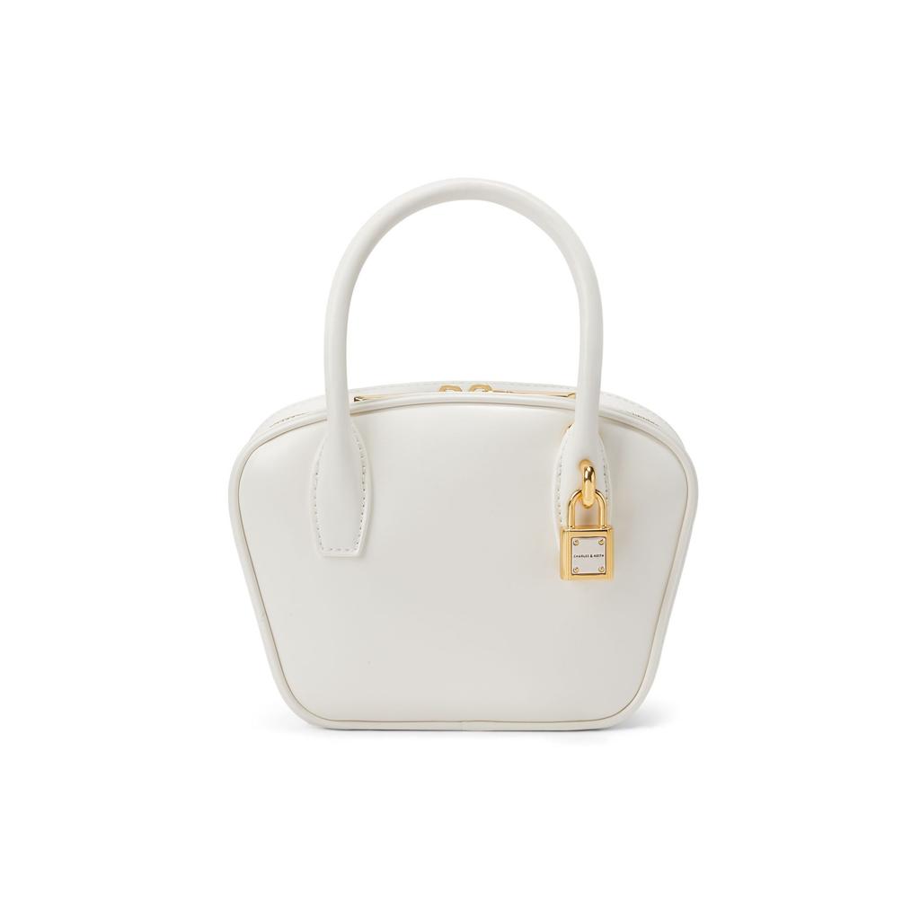 Charles & Keith Minimalist Zipper Versatile Crossbody Handbag Small Women handbags White Chocolate Pink CK2-30271146