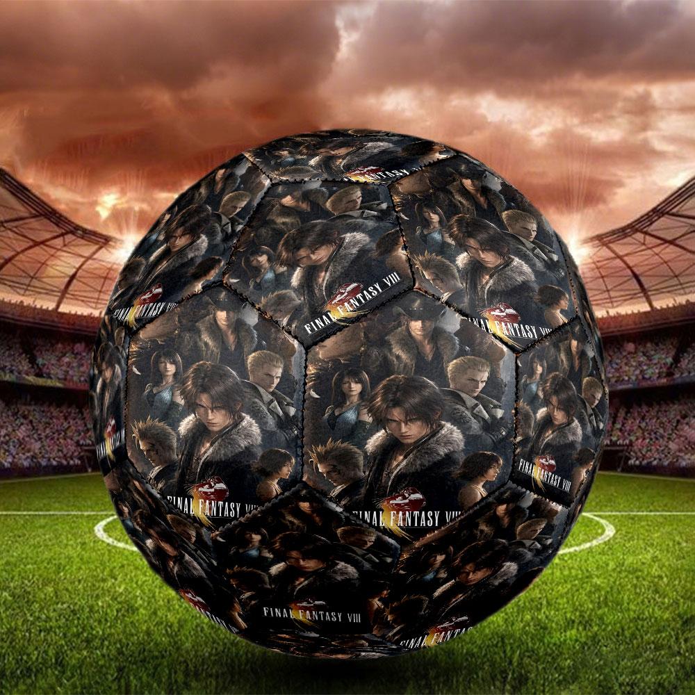 Final Fantasy Print Size 5 Soccer Ball, Standard Match Football for Sports Game and Team Practice, Ideal Gift for Soccer Fans