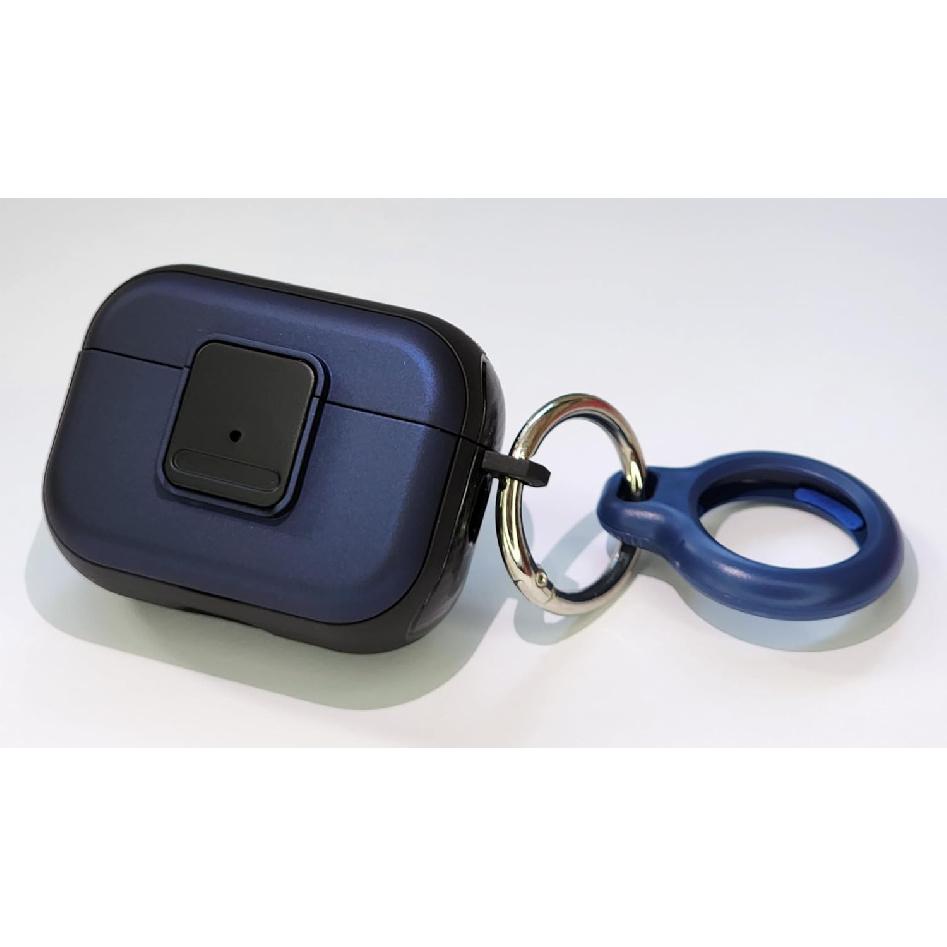 Kid-Proof case for AirPods Pro 1/2 1st/2nd gen Generation/AirPods 3: Magnetic, Safety Lock, Shock-Proof, with or Without AirTag Holder (Blue and