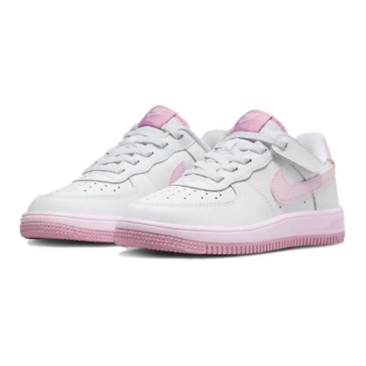 Nike Force 1 Low EasyOn PS белые розовые пенные детские кроссовки Elemental-Pink FN0237-100