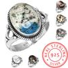 Кольцо из стерлингового серебра 925 пробы, женское, с драгоценными камнями, ювелирные изделия ручной работы, пасхальный подарок, сумасшедший кружевной агат, далматинец, дендрит, опал, эвдиалит, хаулит, K2, яшма, винтаж