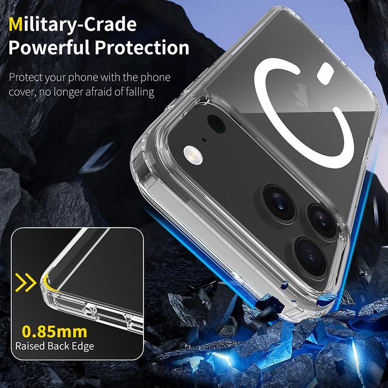 Прозрачный Мягкий Чехол Для Телефона Для iPhone 17 Pro Max Air 13 12 Mini 14 15 Plus 11 16 Pro Для Magsafe Беспроводной Зарядки Магнитная Крышка