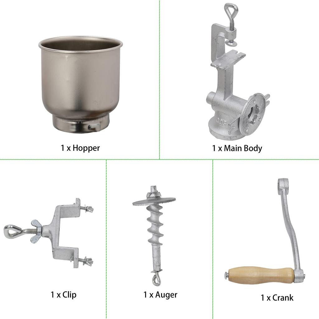 Corn Grinder, Hand Cranking Grain Grinder, Manual Grain Mill with 500ML High Hopper for Grinding Corn, Nut, Spice, Wheat, Coffee, Grinder Tool Silver