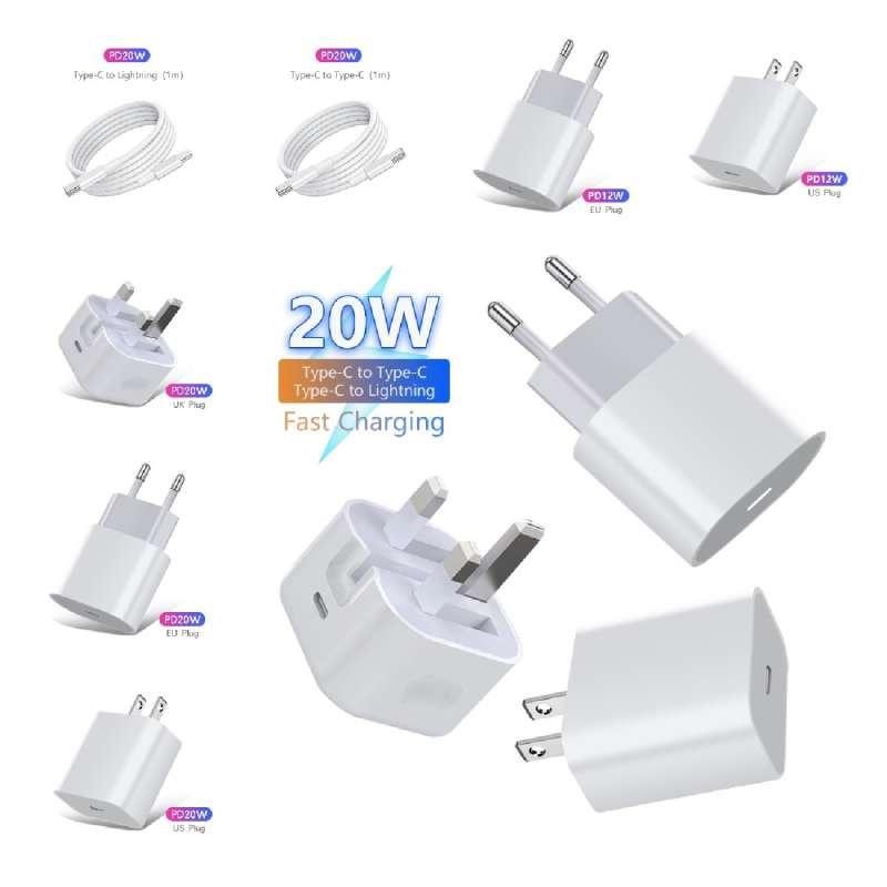 Быстрое зарядное устройство Apple 13 Pd20w EU/US/UK Белый Адаптер Сертифицировано CE Быстрая зарядка Интерфейс Type-C Выходная мощность 20 Вт