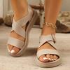 2025 Летние плоские сандалии женские гладиаторы с открытым носком мягкие желеобразные сандалии женские бисквитные нескользящие пляжные туфли