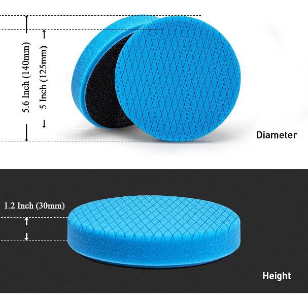 Самоблокирующиеся 5-дюймовые полировальные пады, 6 шт. 5,6 дюйма 140 мм поверхность для 5-дюймовой опорной пластины, полировальные губки и шерстяные пады для полировки компаундом, режущий полировальный пад