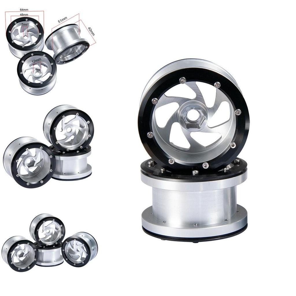 2'' Alloy Beadlock Wheel Rims For 1/10 Rc Axial Wraith Trx-4 Redcat Crawler