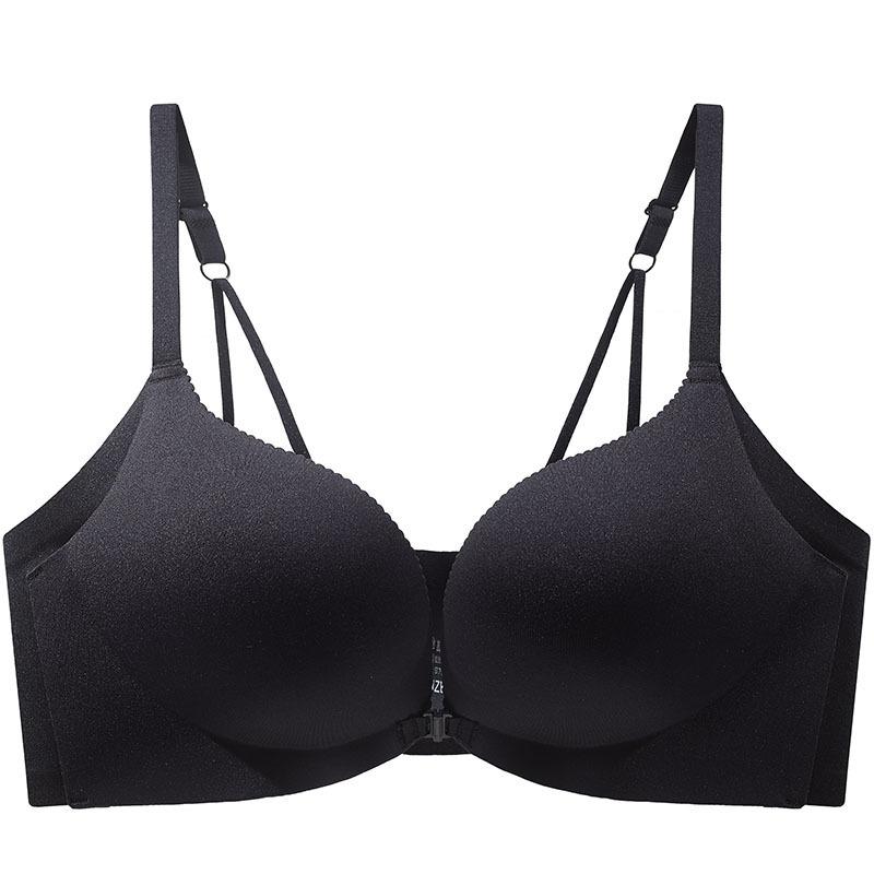 New sexy leopard print front buckle seamless underwear women's small breasts gather beautiful back bra cover