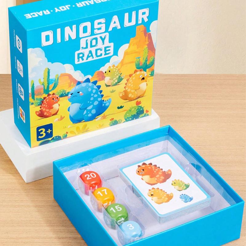 Dinosaur Card Game for Kids Fun Educational Battle Game for 2 Players, Family Board Game Dinosaur Fun Race