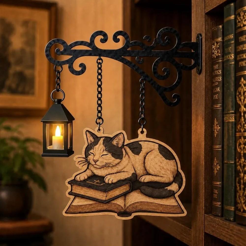Vintage Bookshelf Lantern Light Wooden Bookshelf Lamp Bookshelf Ghost Light  Library