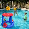 Water Basketball Hoop Inflatable Toys Swimming Pool Inflatable Ring Throwing Ferrule Game Set Floating Toys Beach Summer Water