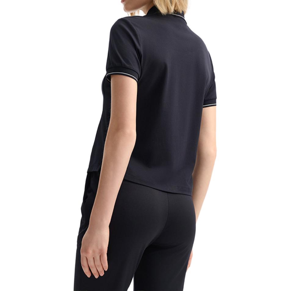 Fila Дышащая Приятная к коже Удобная Универсальная Простая Короткая Трикотажная Рубашка-поло Унисекс топы Белый Легендарно-синий F11W523105F-NV