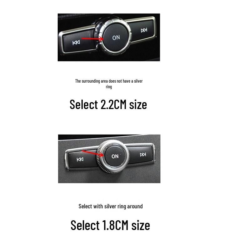 Декоративная наклейка на кнопку увеличения громкости Mercedes для C-Class, E-Class, GLK300, GLA00, CLA220