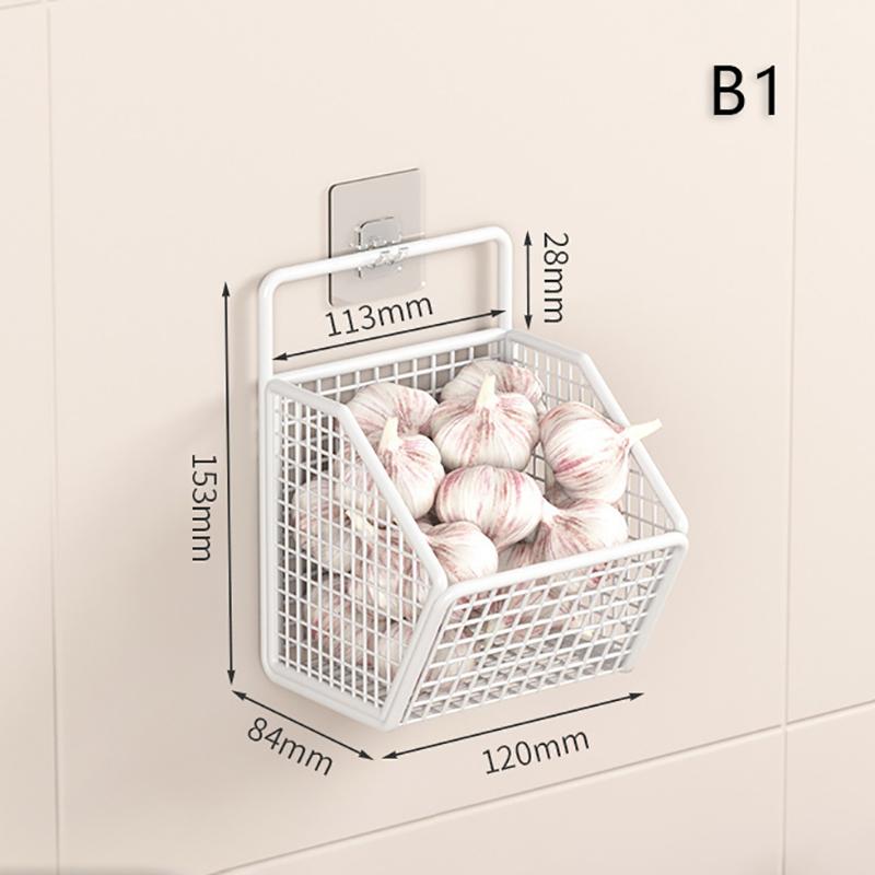 Настенная полка для хранения лука, имбиря, чеснока, приправ, специй, кухонная полка, без пунша, сливная корзина для овощей и фруктов, кухня