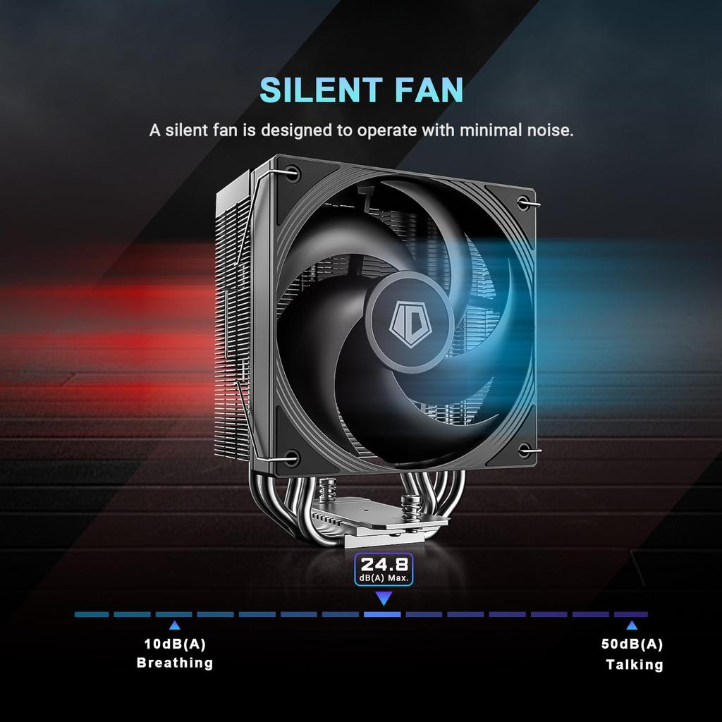 Side Flow CPU Cooler for with 120mm Silent Fan Black ID-COOLING FROZN-A410-SE Intel&AMD