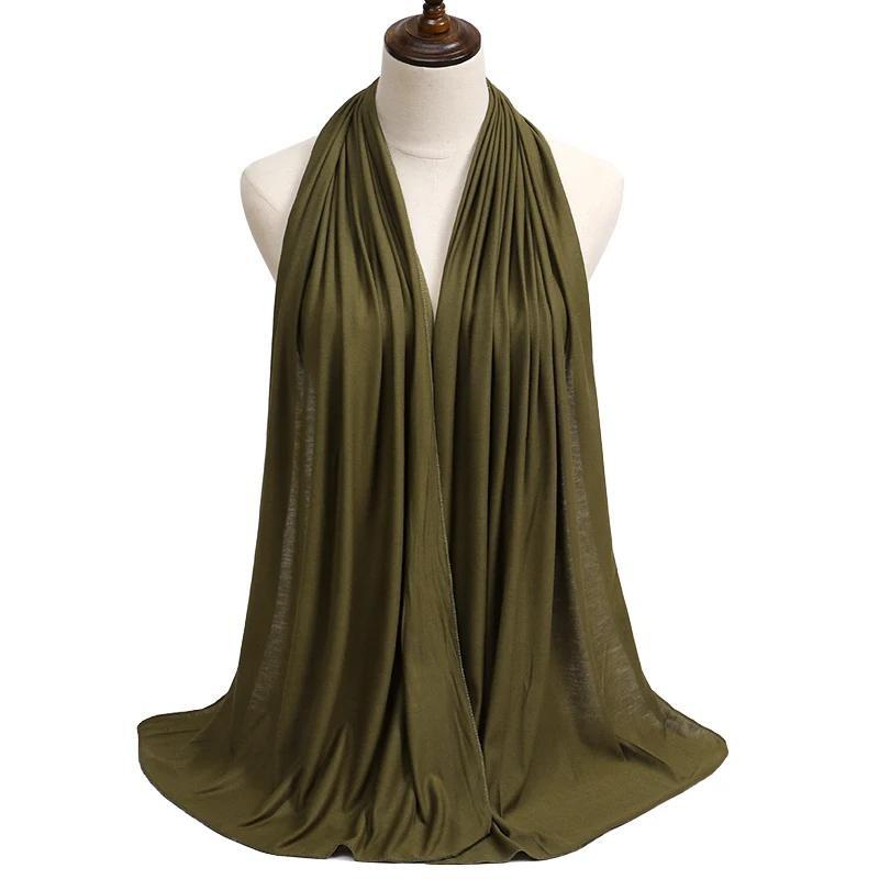 Модал хлопок джерси хиджаб шарф длинный мусульманский платок простой мягкий тюрбан галстук головные повязки для женщин Африка повязка на голову 170x60 см